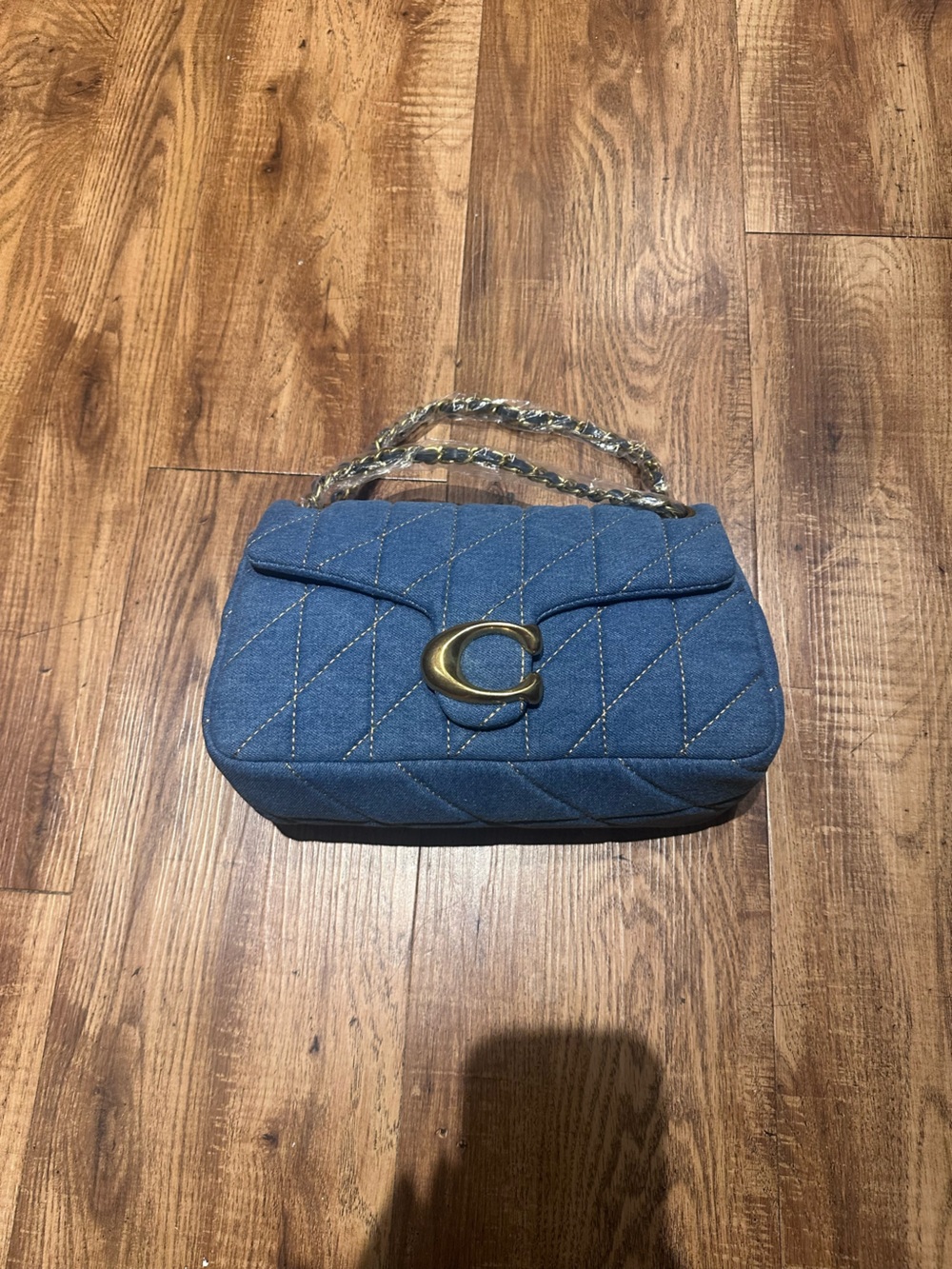 Denim Quilted Shoulder Bag